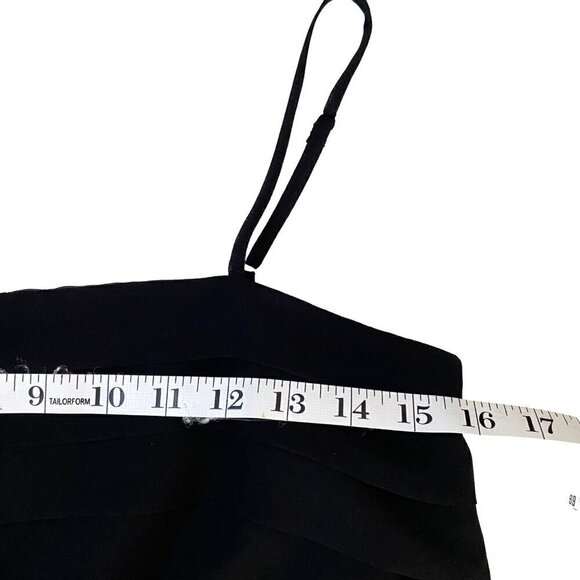 Banana Republic Pleated Chiffon Cami Sz XS Black Goth Romantic Feminine - Picture 9 of 12